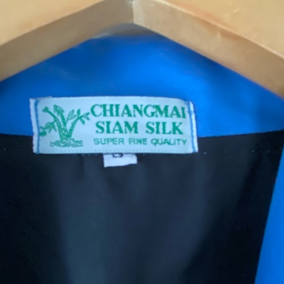 Vintage Women's Blue Silk Blazer Classic Work Baggy Boxy 80s 90s - Picture 3 of 3